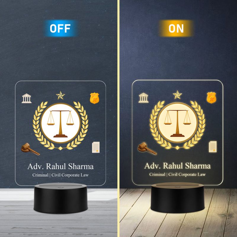 Personalized Advocate LED Desk Table Lamp with Warm White Light Birthday Gift for Advocate & Lawyer Office Decor Light